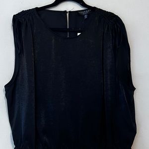 Black Blouse with tie string shoulders